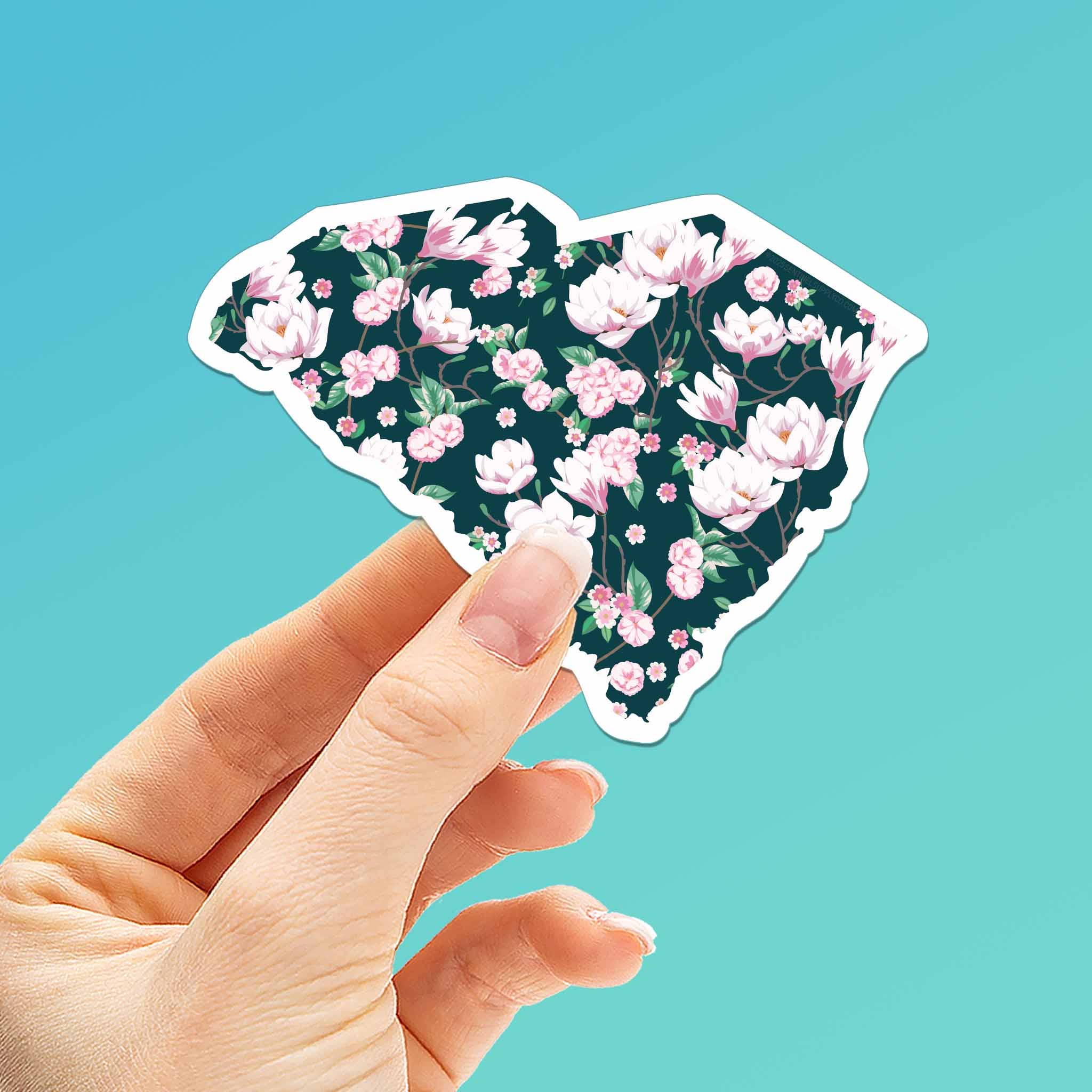 Sentinel Supply - Wholesale Sticker - South Carolina Magnolia Flower Sticker - Cute Southern Decal0