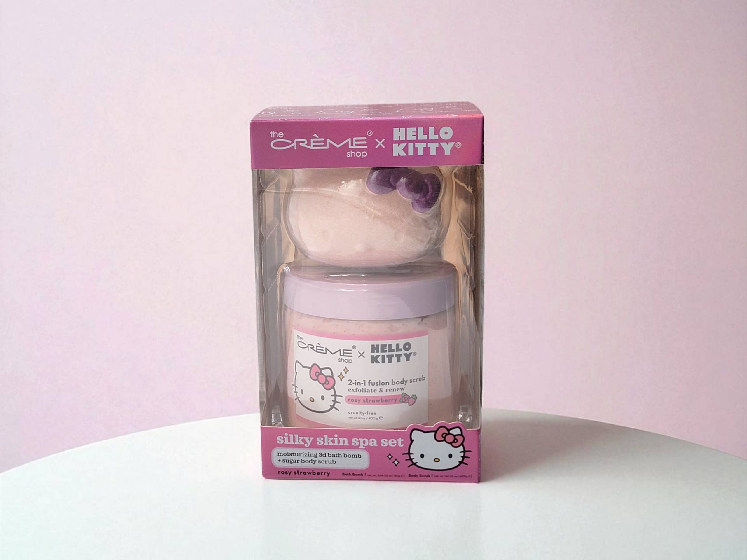 Crover - Wholesale Bath & Body Set - Crème Shop x Hello Kitty Silky Skin Spa Set -Rosy