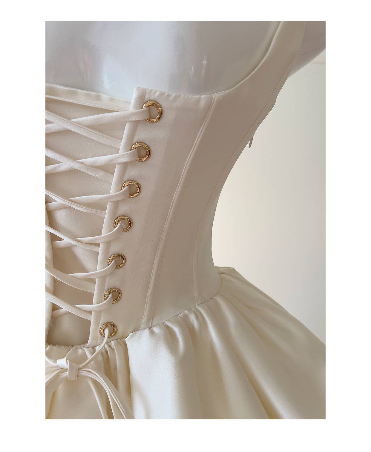 Amourique - Vendita all'ingrosso Vestito - Donna - Mini abito couture da balletto in raso avorio5