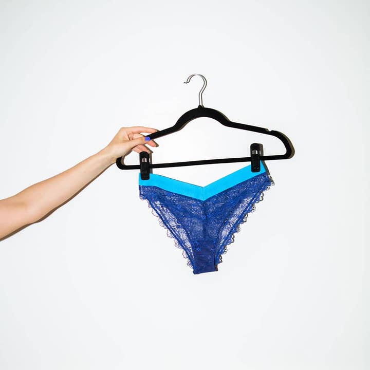 The Picot Lace V-Brazilian- Midnight Blue for wholesale by Lemonade Dolls