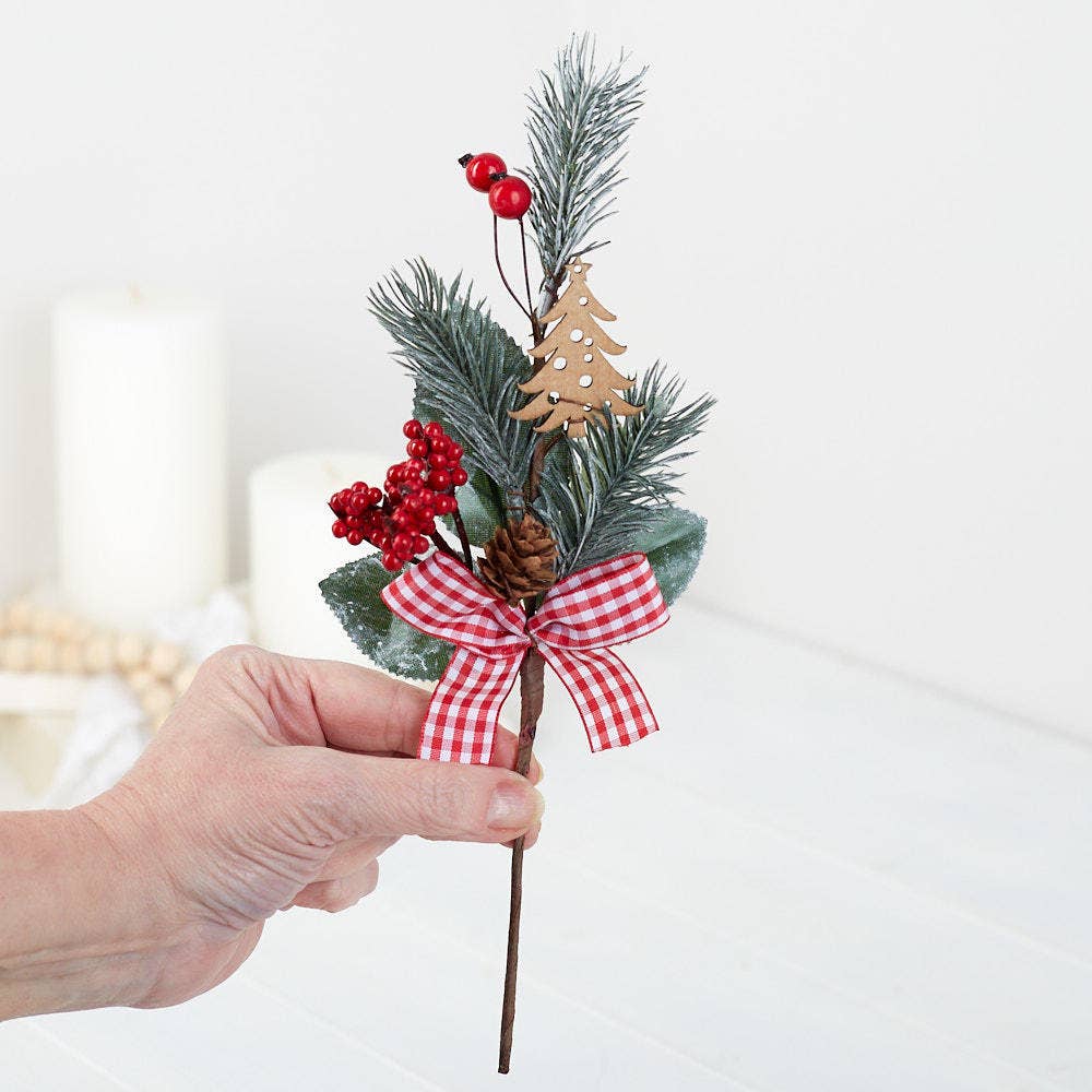 Factory Direct Craft – Engroshandel Julepynt – 28 cm juleferie grankvist med bær2