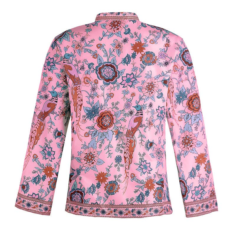 Rosa Clothing - Vente Chemisier – femme - Blouse ample à manches longues à imprimé bohème14