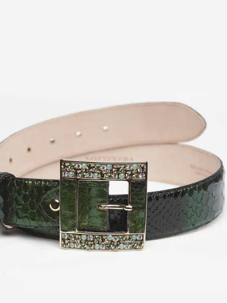 MELISSA DARK GREEN PYTHON BELT for wholesale by NOTTEVERA