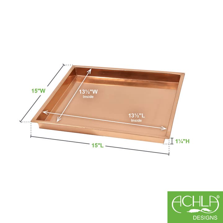 ACHLA Designs - Wholesale Decorative Tray - 15" Square Copper Tray