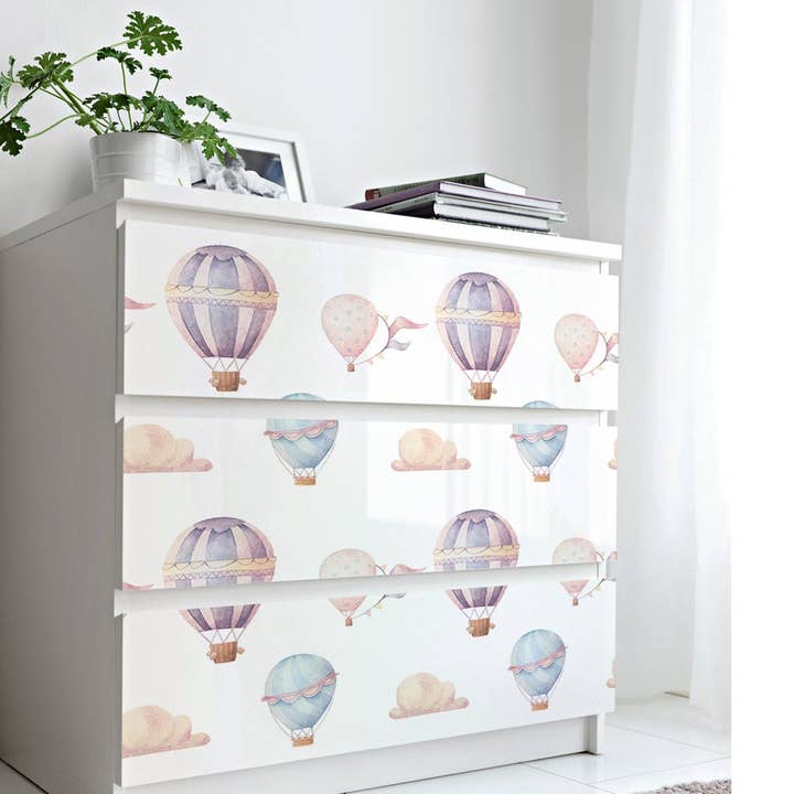 Watercolor, Hot Air Balloons, Wallpaper, Nursery Decor for wholesale by KUARKI