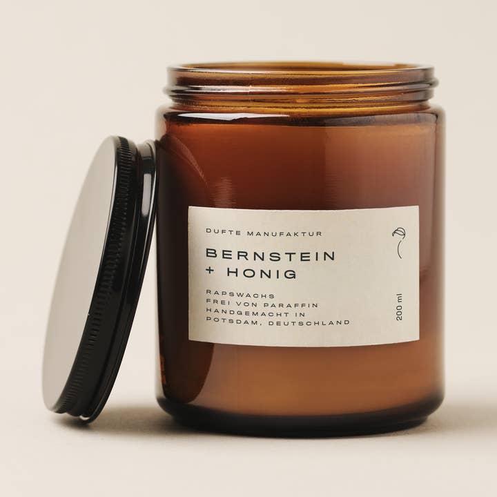 Amber & honey base candle for wholesale by DUFTE Manufaktur