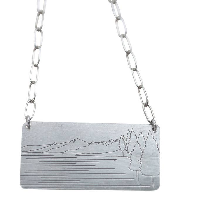 West Shore Line Drawing Pendant for wholesale by Krista Tranquilla Studio