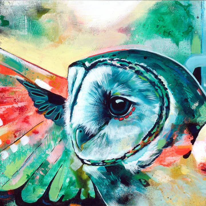 Kerkuil - Vogelkunst - Decor in heldere kleuren, Hedendaags voor wholesale door Whitehouse Art