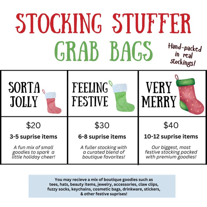 Stocking Stuffer Grab Bags for wholesale by Dear Delaney Boutique