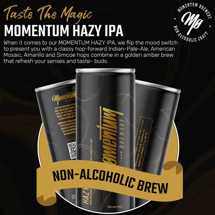 ProofNoMore - Wholesale Non-Alcoholic Beer - Momentum Brewery - Hazy IPA Non-Alcoholic Craft Beer - 12oz6