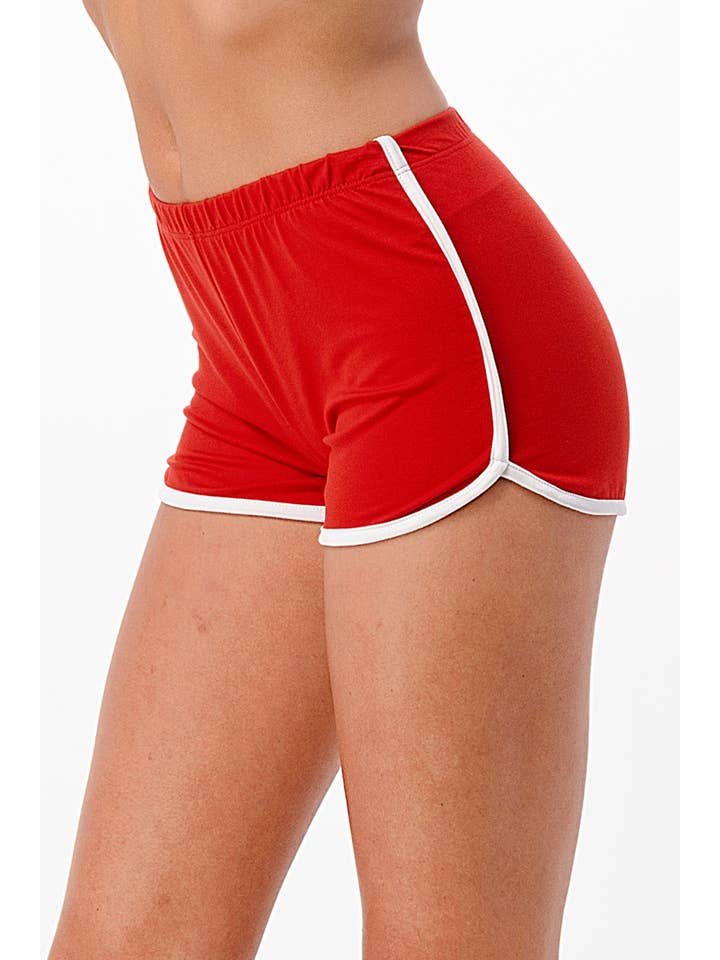 Lime All the Time - Wholesale Shorts - Women's - Solid Colored Shorts with White In-Seam Piping
