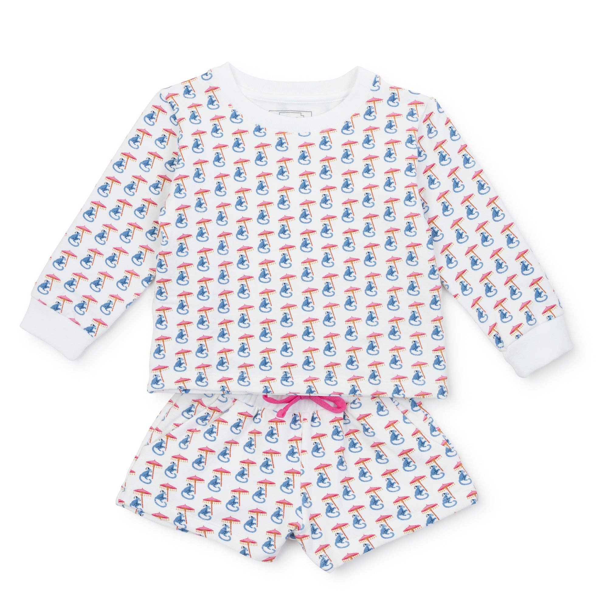 Lila + Hayes – Großhandel Top- & Shorts-Set – Kinder – Stella Mädchen Baumwoll-Sweatshirt-Shorts-Set - Majestic Monkey0