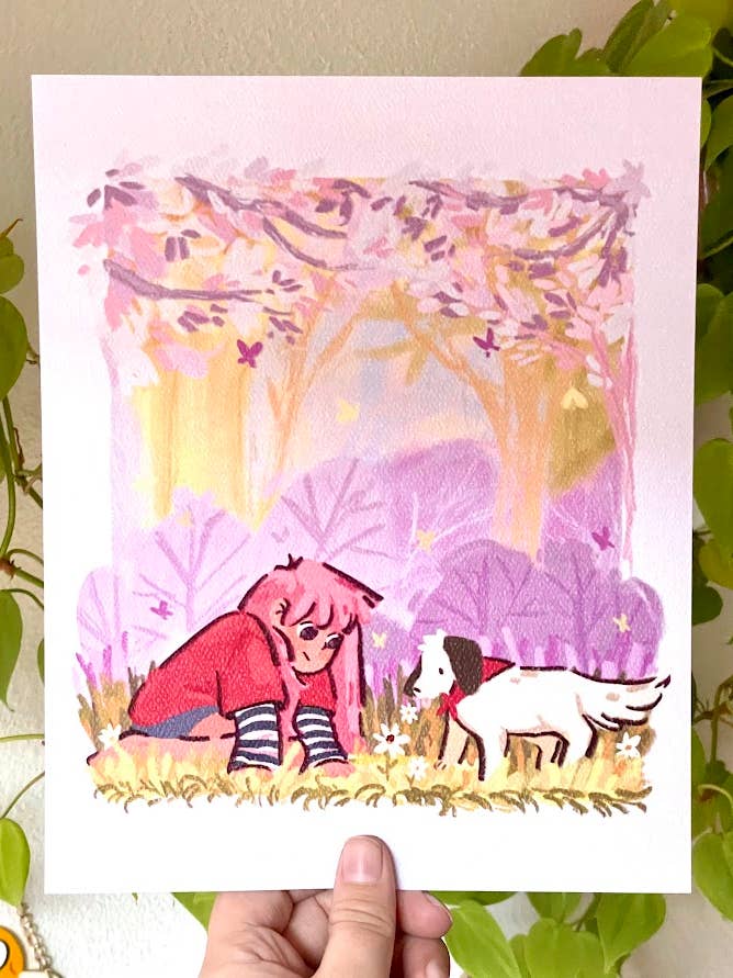 Look! Hazel Adventures Art Print 8x10 for wholesale by Paper Rat Illustrations