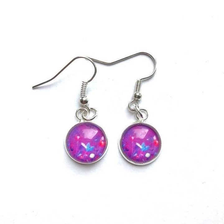Amélie Gagné Studio – wholesale Dangle earrings – Purple Glass Drop Earrings "Purple Haze"
