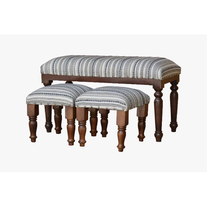 3 Piece Wood Bench And Stools Set Grayson for wholesale by IH Casa Decor