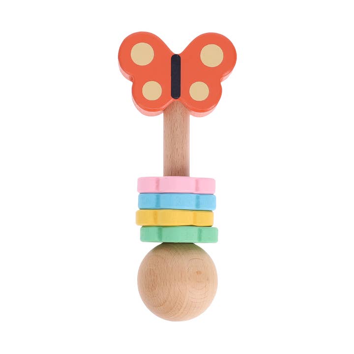 Chronicle Books - Wholesale Wood Toy - Kids - Butterfly Wooden Shaker0
