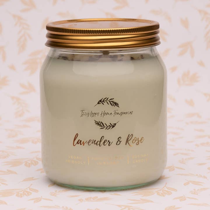 Lavanda e rosa - vela de cera de soja Honey Jar por atacado de Izzy loops home fragrances