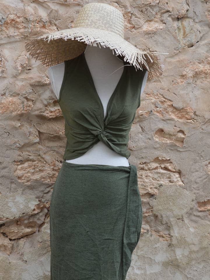 NS-30 HAMP BAMBOO SKIRT for wholesale by Mandala by Mallorca