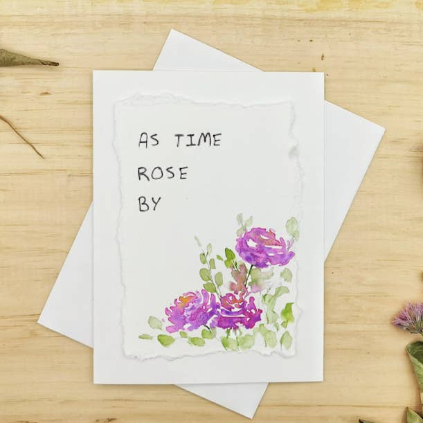 As Time Rose By - Carte peinte à la main pour la vente par Irony Art