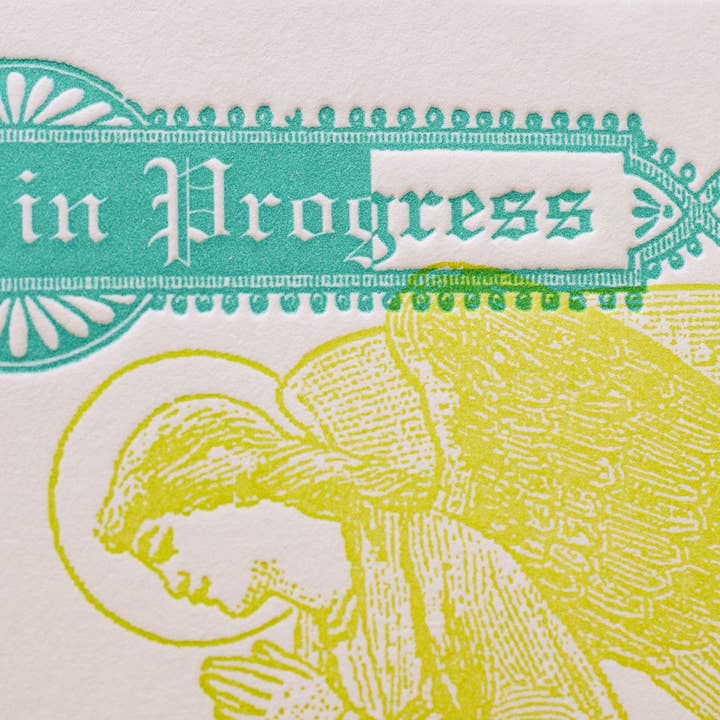 L'Atelier Letterpress - Wholesale Everyday greeting card - Letterpress Card Connected Angels1