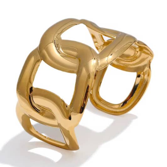 Harbor Link Gold Cuff Bracelet for wholesale by Deep South Originals Inc.