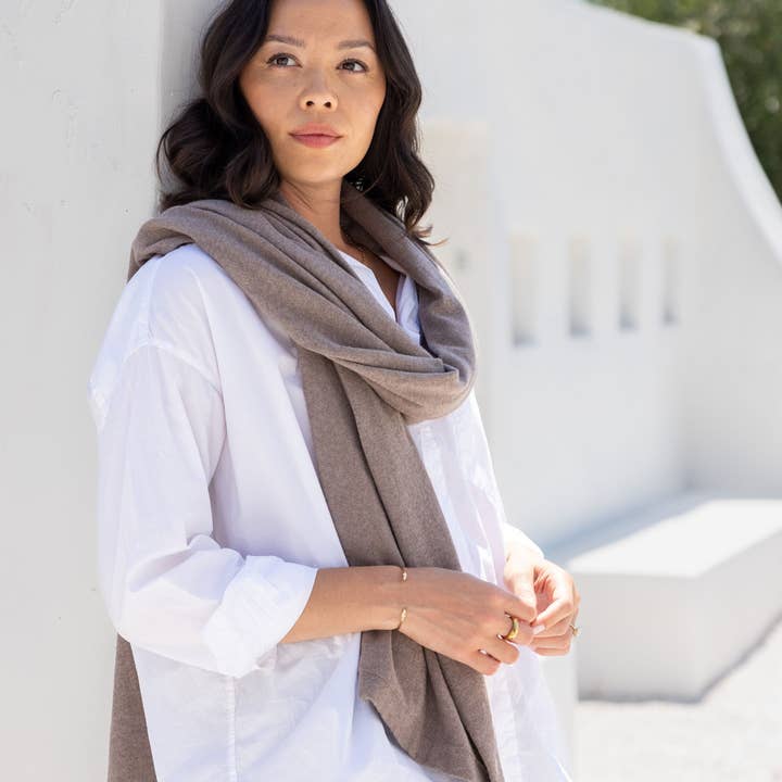 zestt organics - Wholesale Scarf - Women's - Dreamsoft Organic Cotton Travel Scarf Latte3