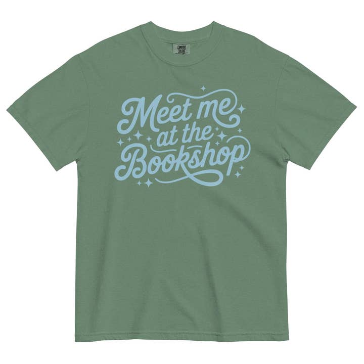 Keen Bee Studio - Wholesale Screen Printed T-Shirt - Unisex - Meet Me at the Bookshop Heavyweight T-shirt6