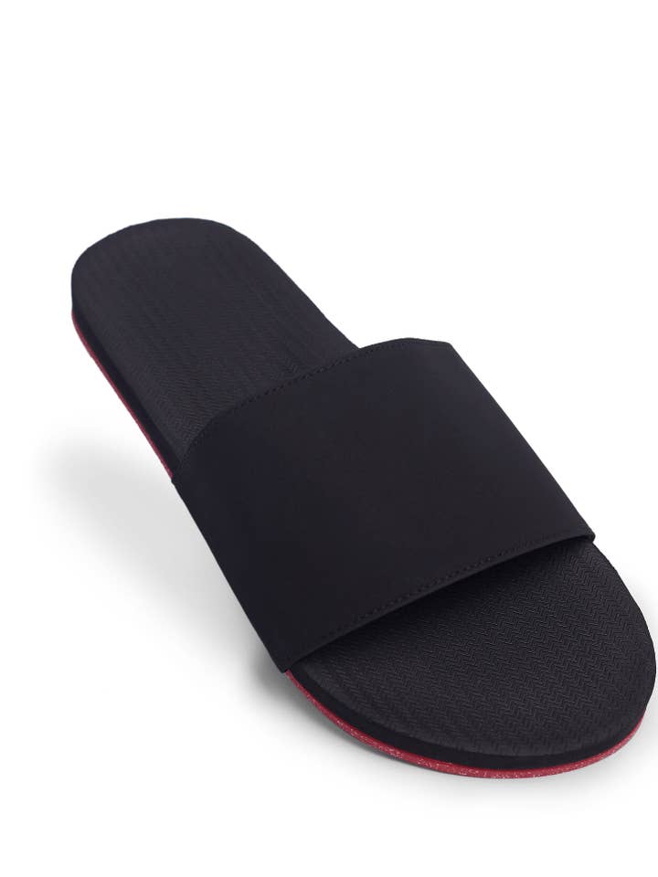 Men’s Slide - Red Sole/Black - Sneaker Sole for wholesale by Indosole
