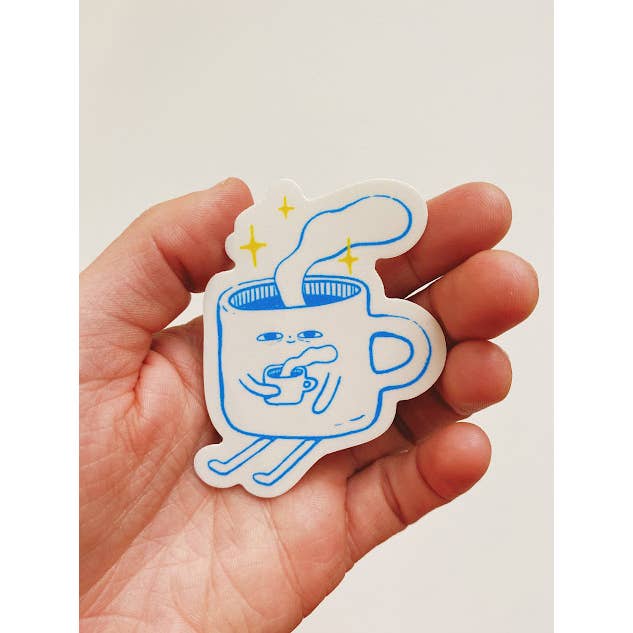 Allison Mckeen Art - Wholesale Sticker - sticker - sleepy coffee (new version)