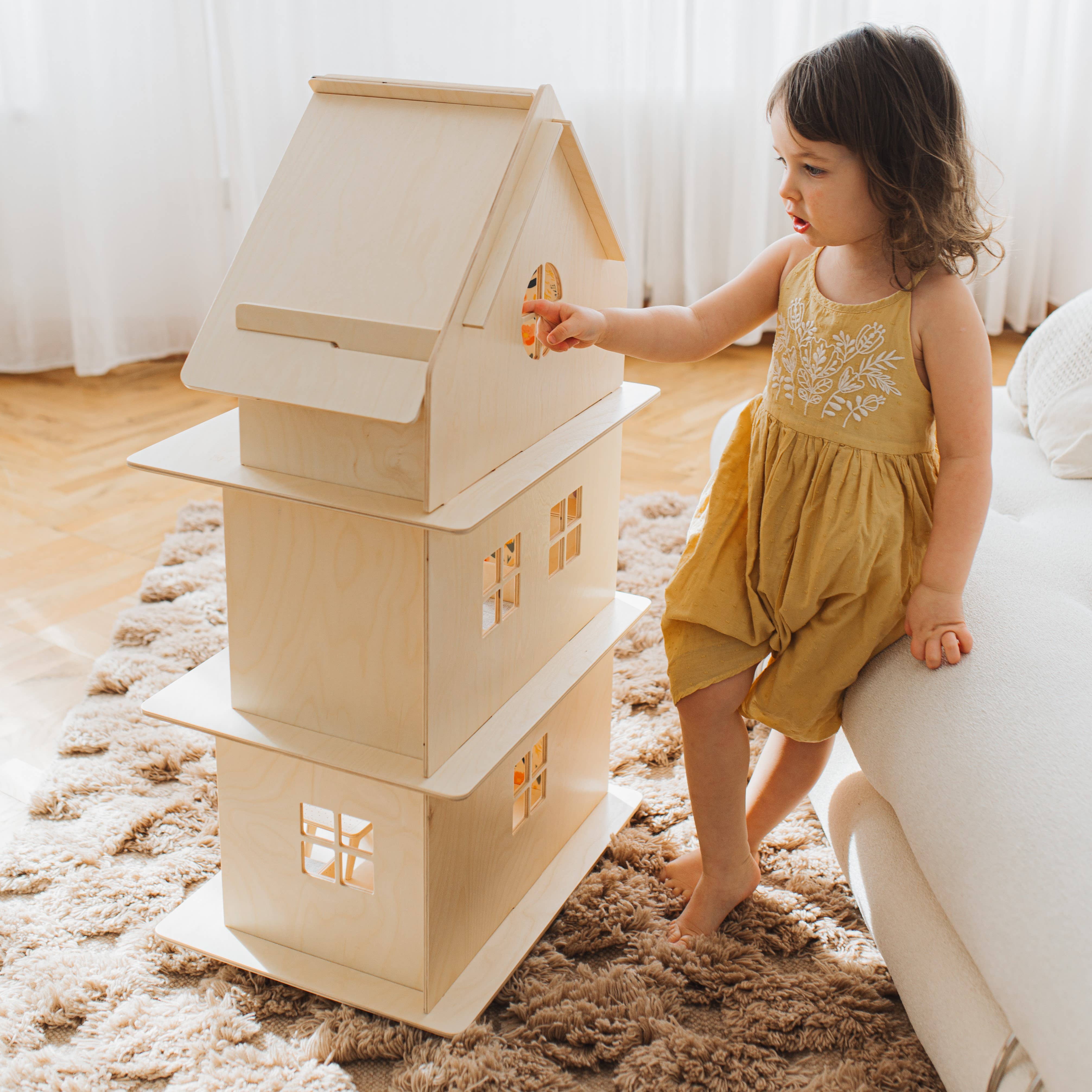milin - Wholesale Wood Toy - Kids - Three-story Wooden Dollhouse / Modern dollhouse 3