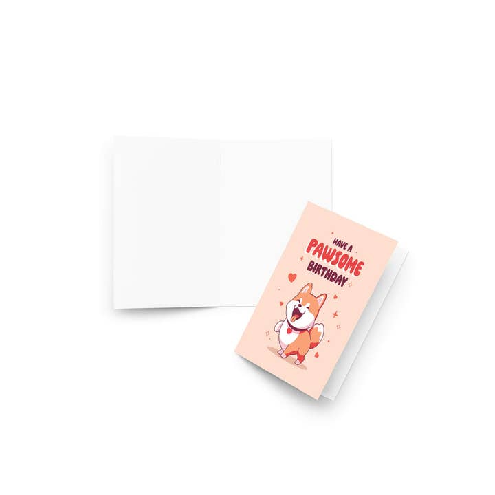 Cute Asian Cards - Wholesale Birthday Card - Paw-some Birthday Card | Shiba Inu Dog Japanese Kawaii Asian Funny Pun7
