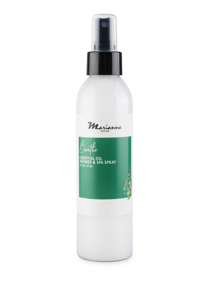 Breathe Essential Oil Shower and Spa Spray for wholesale by Marianna Naturals Corp.
