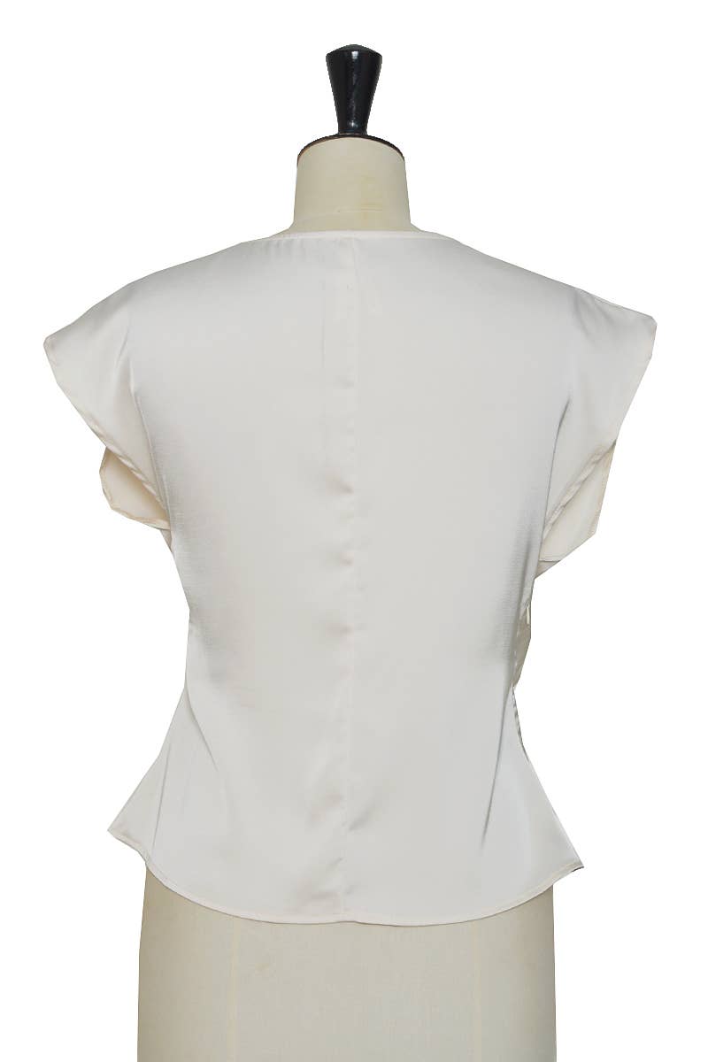 ELLI WHITE - Vente Chemisier – femme - Top en satin sans manche noué3