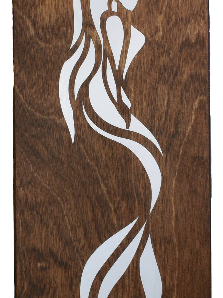 Sjöjungfru väggplakett W/Silver folie Accent för wholesale av Woodcutts Inc.