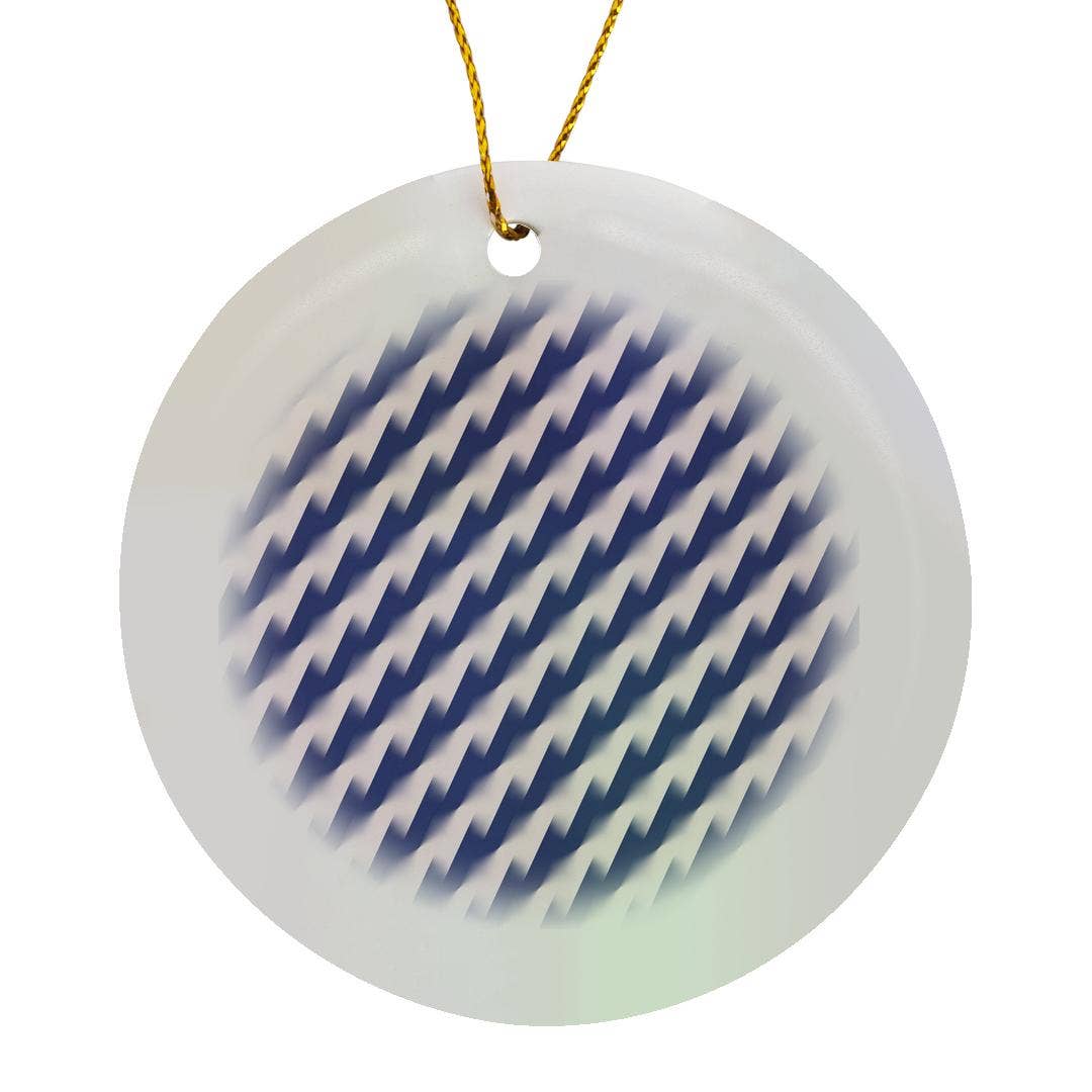 3dRose - Wholesale Ornament - 3dRose, Diagonal Stripe Stepped Zig Zag Pattern Gradient Blue, Ornament0