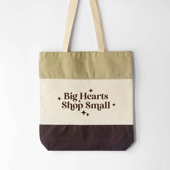 Big Hearts Shop Small Reusable Tote Bag for wholesale by Peculiar People Designs