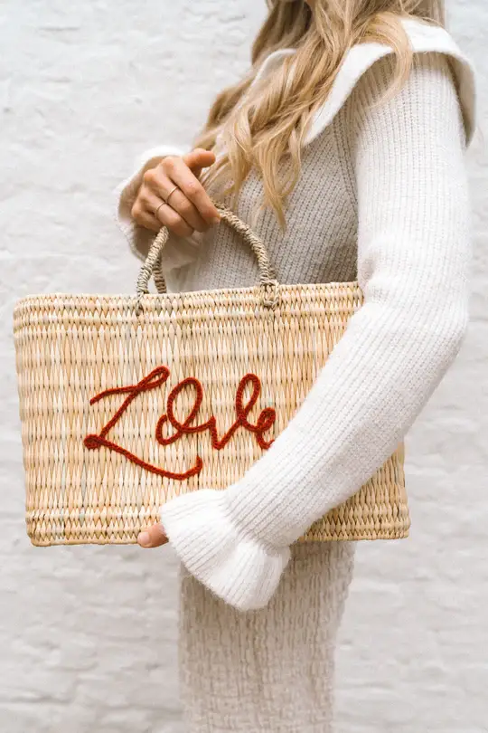 DarKech - Wholesale Beach Bag - Natural Valentine's Day Straw Tote Bag2