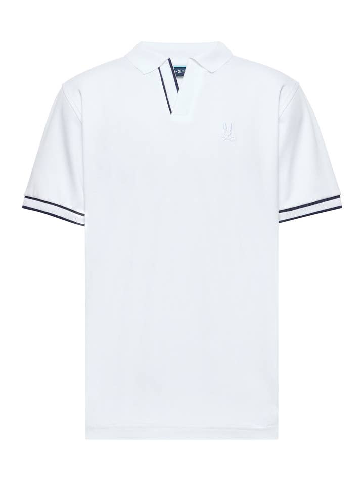Kendell Interlock Johnny Collar Polo-100 White for wholesale by Psycho Bunny