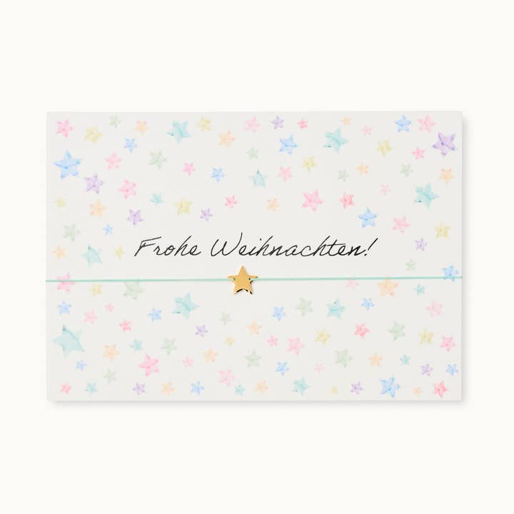 by Vivi. – wholesale Christmas card – Armband-Karte: Frohe Weihnachten - Sterne0