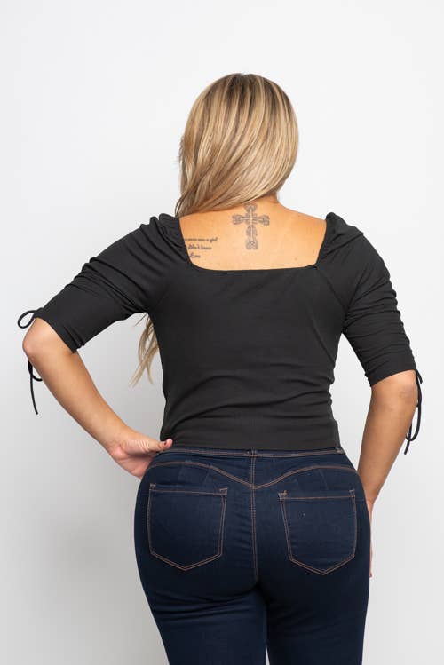 Curve Market - Venta al por mayor Blusa - Mujer - TOP FRUNCIDO TALLA GRANDE1