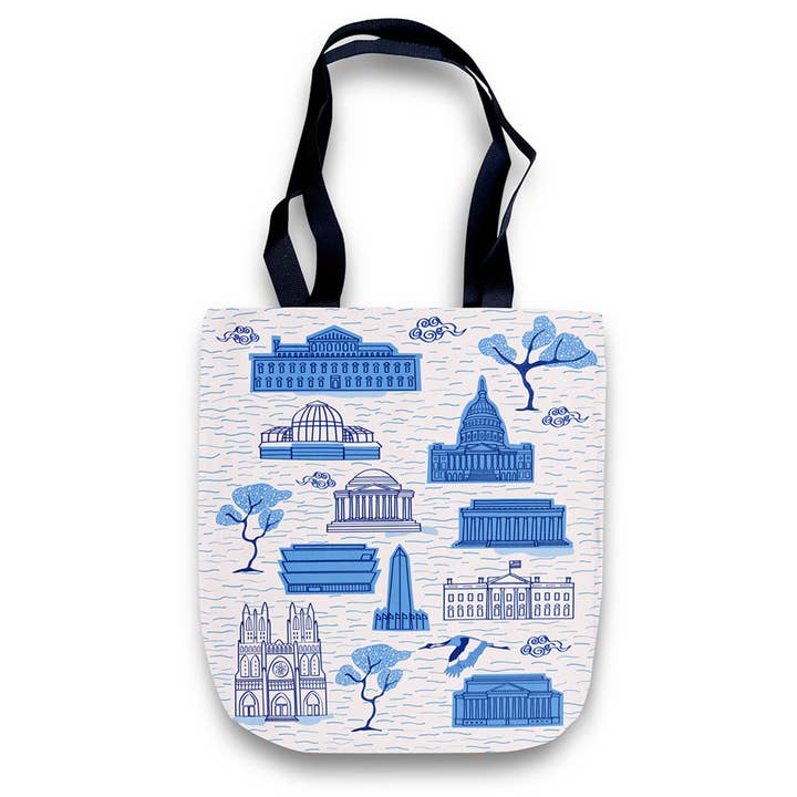 Bolsa Tote Traviesa: Toile de DC Azul para venta al por mayor de Naked Decor