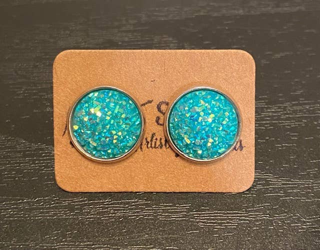 SMA Artistry Creations - Vendita all'ingrosso Orecchini a bottone - Orecchini a bottone cabochon scintillanti da 12 mm13