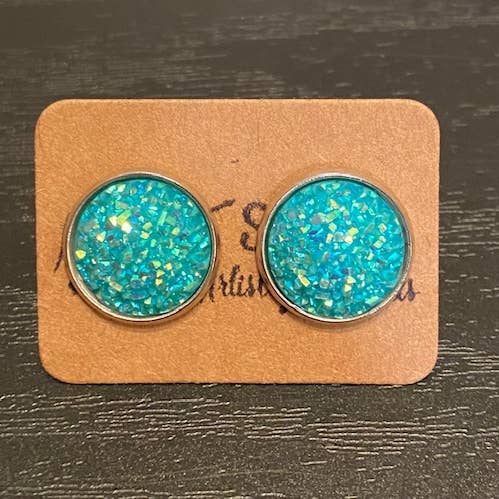 SMA Artistry Creations - Vendita all'ingrosso Orecchini a bottone - Orecchini a bottone cabochon scintillanti da 12 mm13