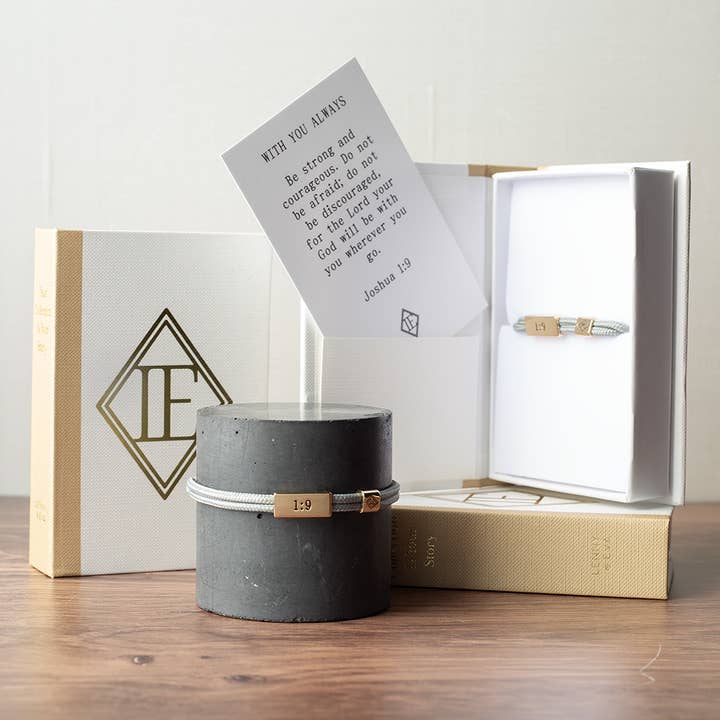 Sentiment Cord Bracelet-Joshua 1:9 for wholesale by Lenny & Eva