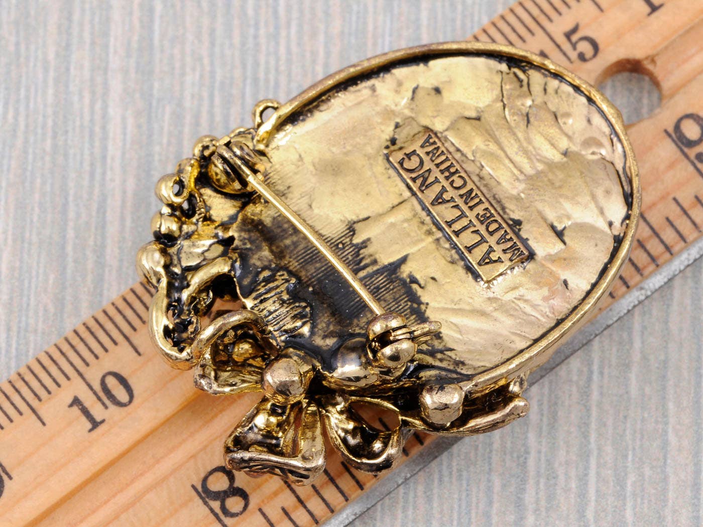 AK Brand - Wholesale Brooch - Vintage Victorian Cameo Brooch Maiden Flower Ribbon Bow2