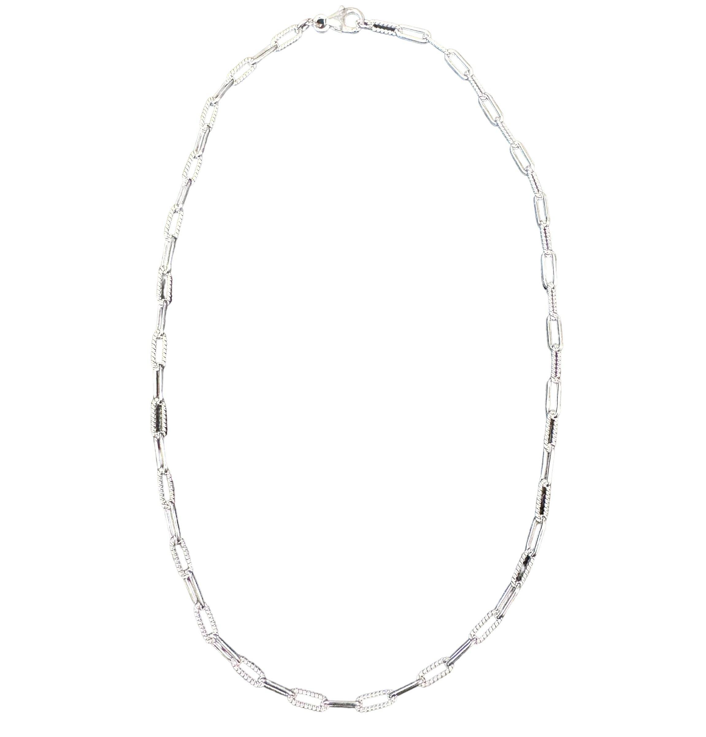 Select Lines - Wholesale Link & Chain Necklace - Handmade Paper Clip Plain & Twist 3.5mm Sterling Silver Chain0