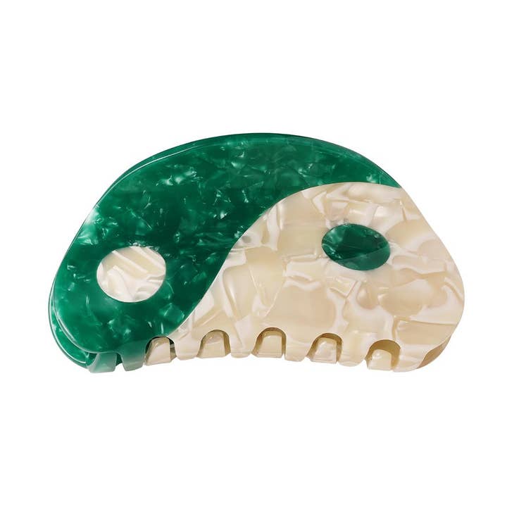 SHINE BUY - Wholesale Hair Clip - Women's - Hairclip Yin-Yang Green Sheet Material0