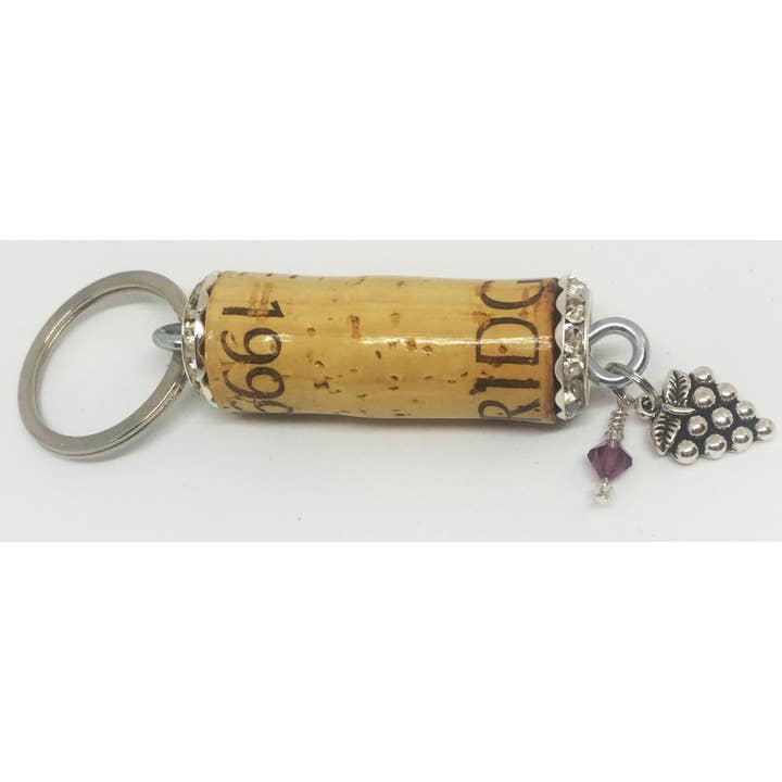 Grape Charm Rhinestone Design Keychain for wholesale by The Wine Steward LLC