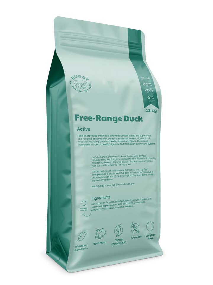 Pato à Cama Livre Buddy 12 kg por atacado de Finest Petfoods