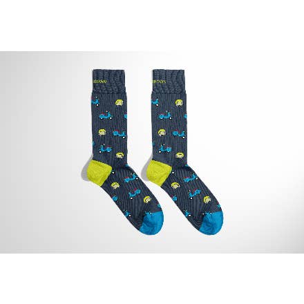 Seamless Blue Organic Cotton Vespa Socks for wholesale by Billy Brown